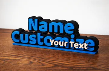 Letrero o emblema decorativo: Customizable 3D layered Name Sign Generator — vista de referencia 4