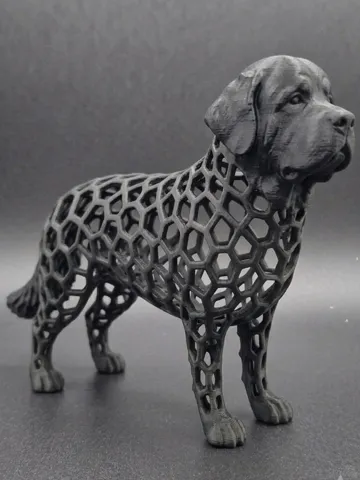 Figura decorativa: Stylized Voronoi Newfoundland dog Figure Sculpture — vista de referencia 2