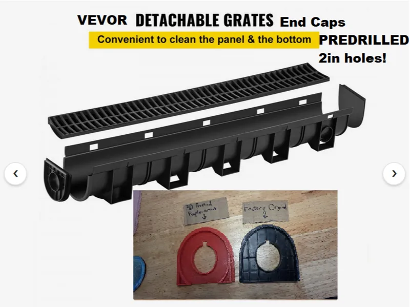 VEVOR Brand Drain "END CAPS" (100x100mm) Drilled!