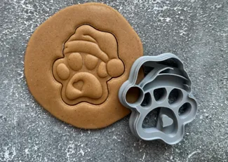 Christmas dog paw cookies cutter