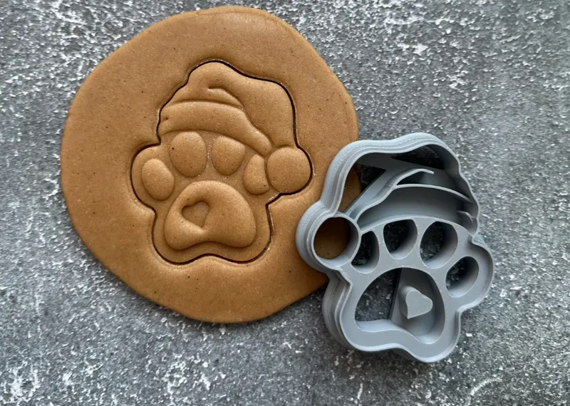 Christmas dog paw cookies cutter