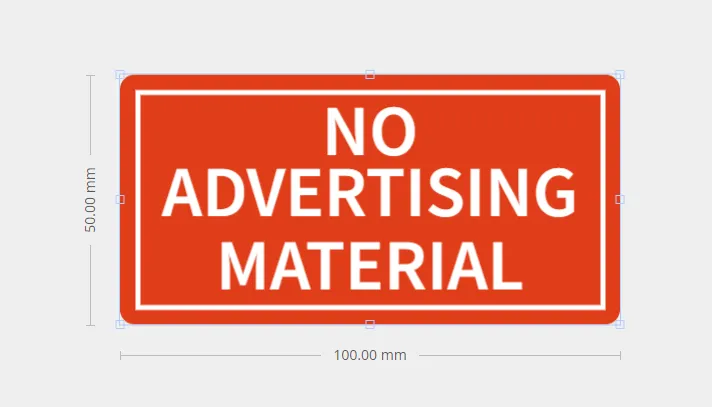 No Advertising Material