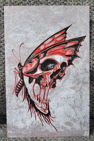 Moth Skull Red