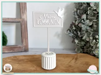 Meine Kommunion Blumenstecker und Caketopper