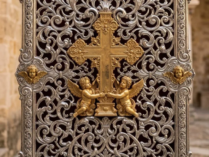 cruz con angeles barroco semana santa