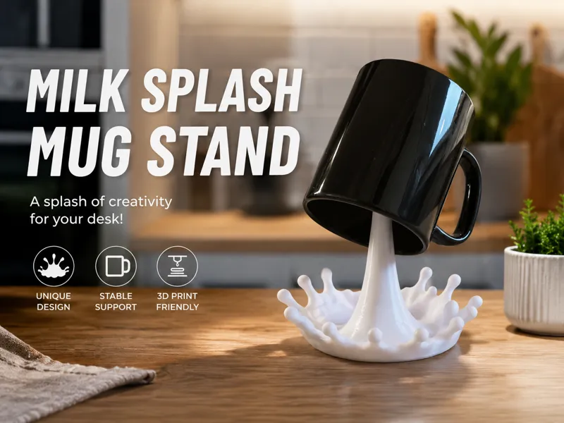 Milk Splash Mug Stand - Cup Holder | No Supports