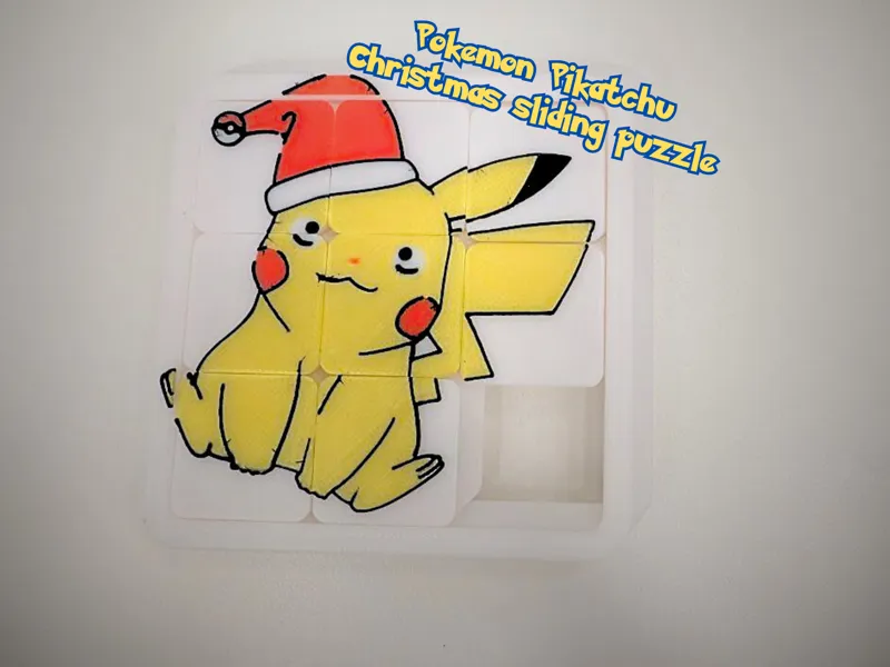 Pokemon Pikatchu Christmas sliding puzzle