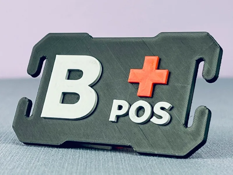 Tactical Molle Buckle with Blood Type B+ Positive