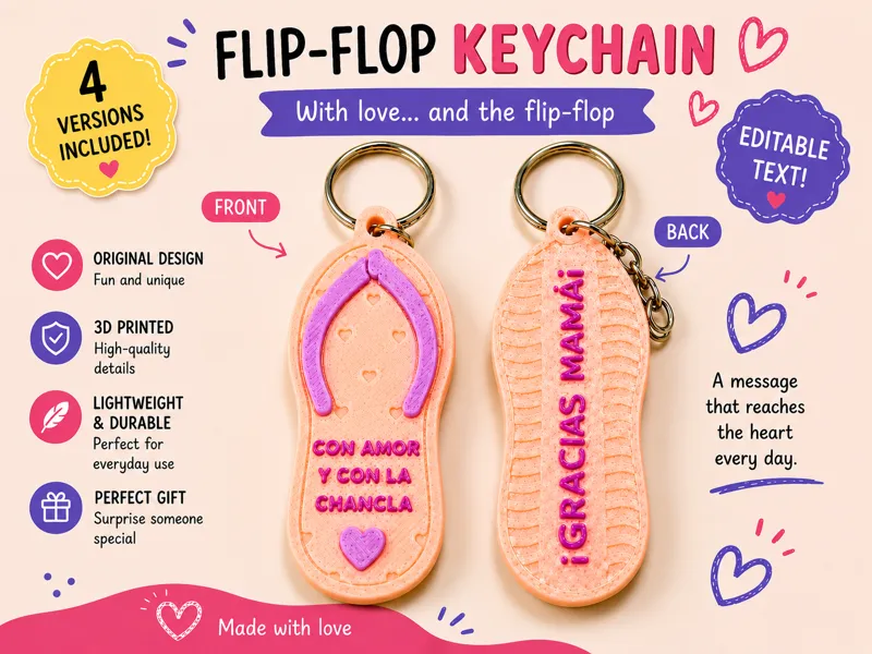 Flip-Flop Keychain “Chancla Mama"