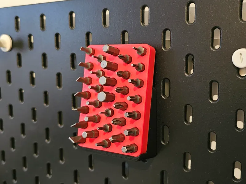 Latching Screwdriver Bits holder for Ikea Skadis