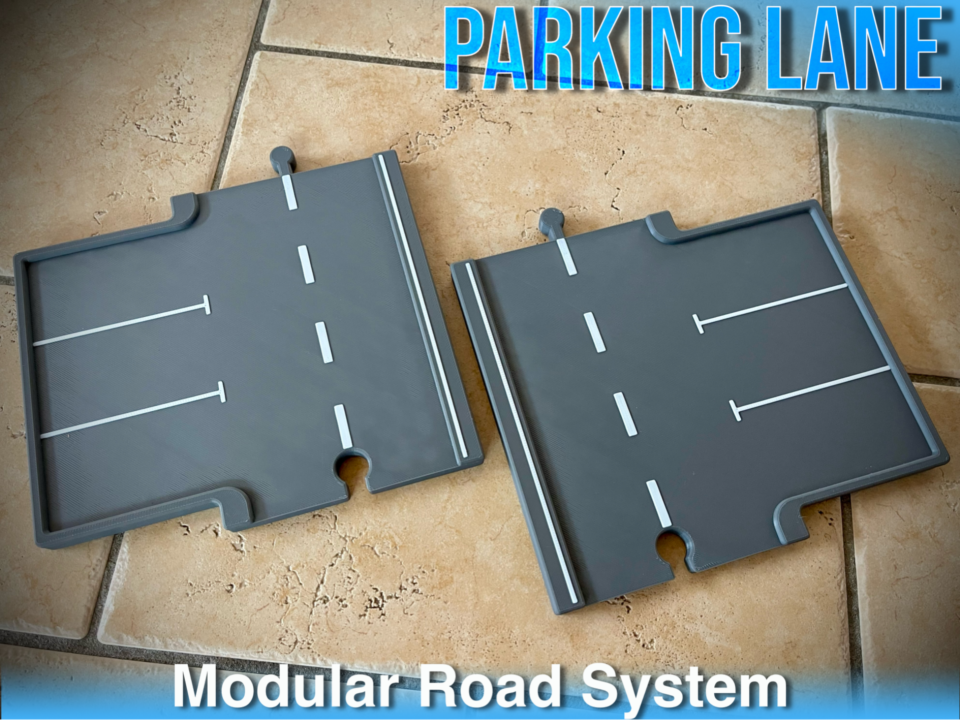 Straight Road with 3 Side Parking Spots 1:64 /1:87