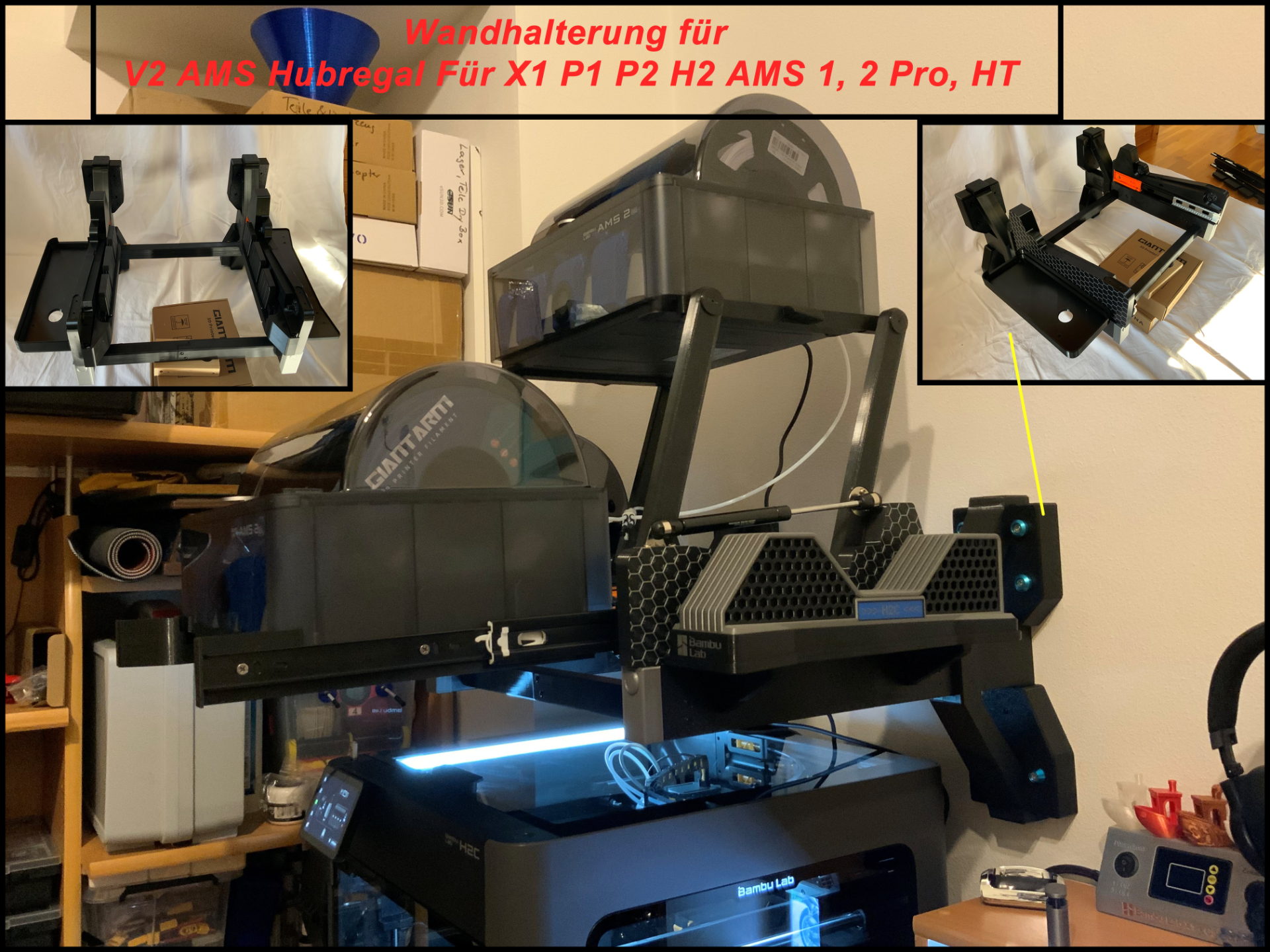 Wandhalter für AMS Hub-Regal Für X1 bis H2D,H2C