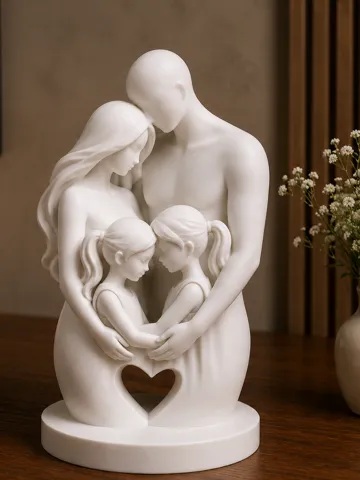 Figura decorativa: Family Love Sculpture-Parents with Two Daughters — vista de referencia 2