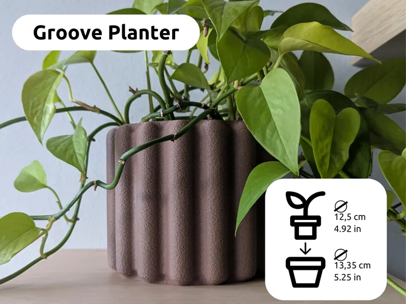Minimal Ribbed Groove Planter