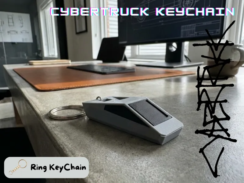 Mini Tesla Cybertruck Keychain