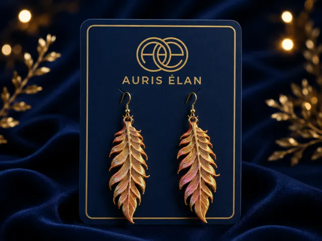 Auris Élan Golden Feather Earrings