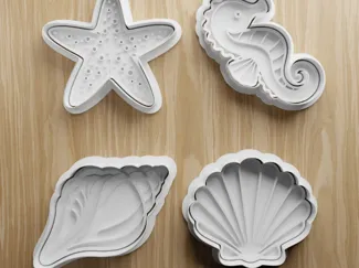 Starfish, Seahorse, Shell, Sea Snail Cookie Cutter