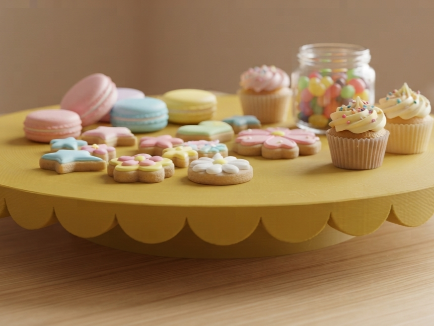 Scalloped Edge Dessert & Cake Stand