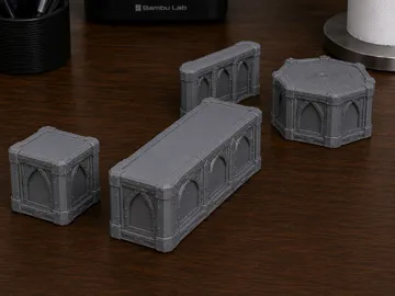 Escenografía en miniatura: Proxy zone mortalis necromunda terrain walls — vista de referencia 3