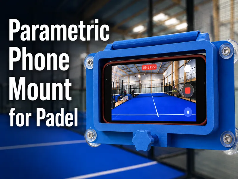 Parametric Phone Mount for Padel Glass courts