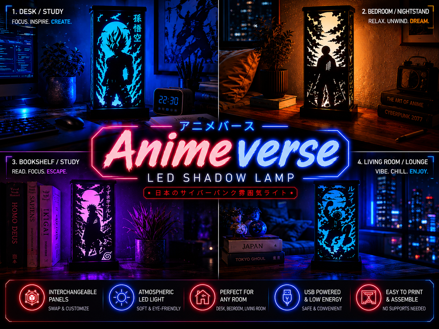 Led Shadow Lamp - Anime