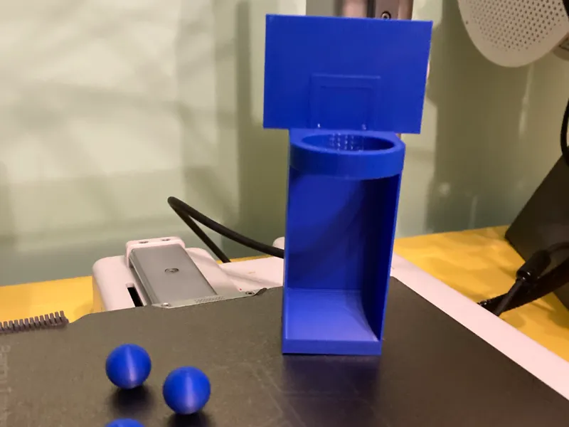 desktop basketball hoop with balls.
