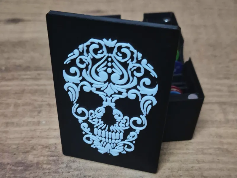 SKULL - Guitar Pick Box Lid 