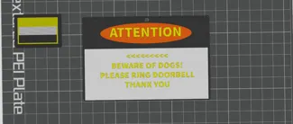 BEWARE of dog/please ring doogbell sign