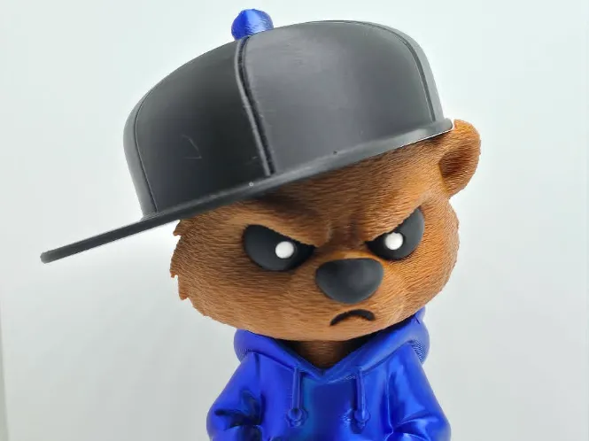 Cute Hip-Hop Bear, posable hat