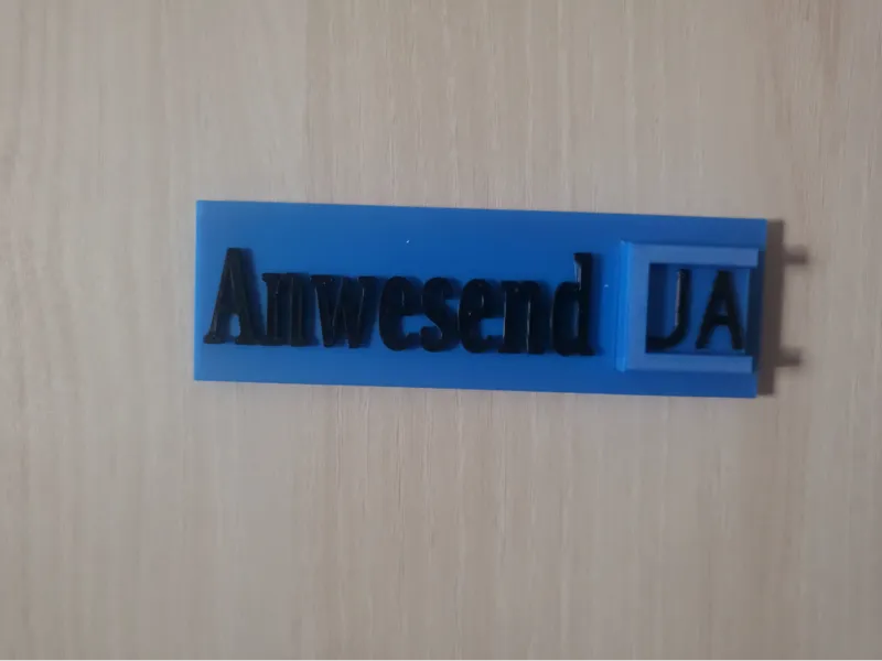 Anwesend Schild