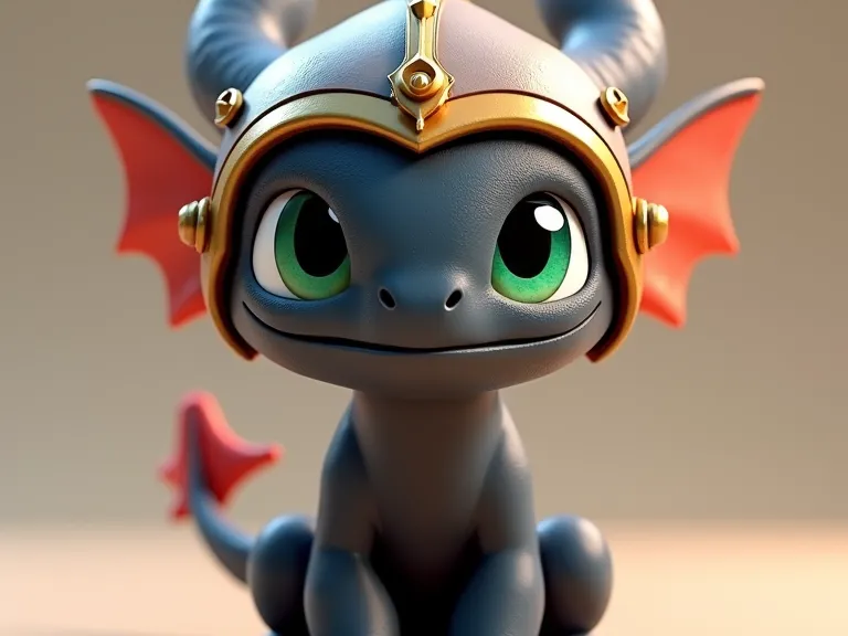 ToothLess With Viking Helmet 