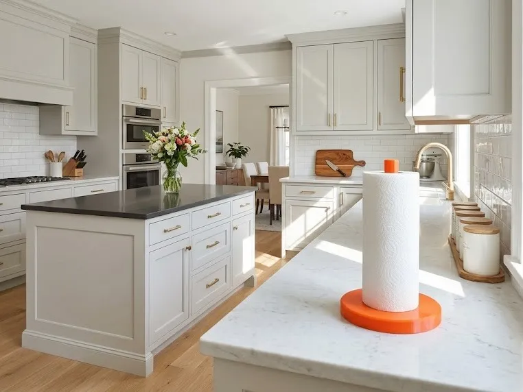 Vibrant Orange Modern Kitchen Paper Towel Holder