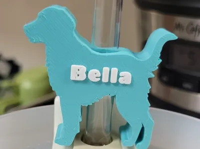 Golden retriever straw topper - personalized