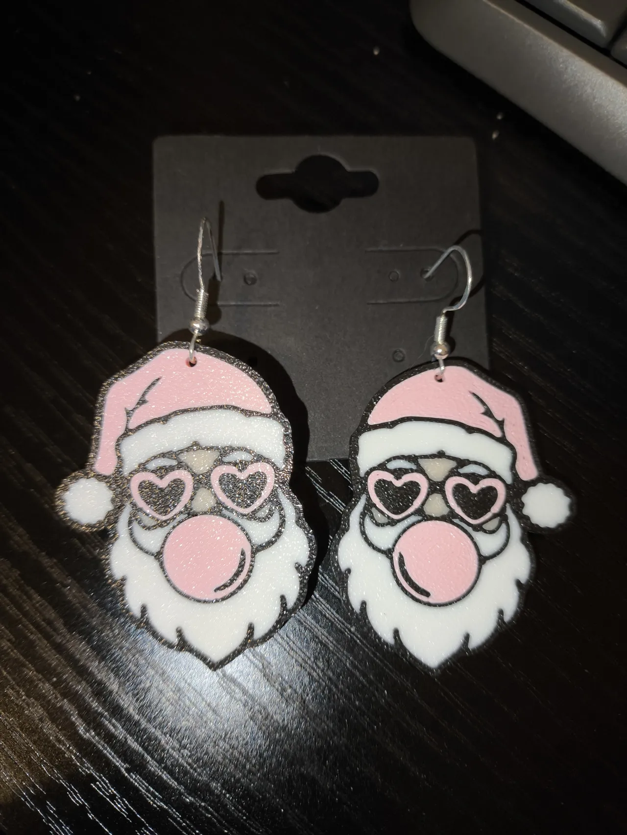 Boucles d'oreilles père noël bubble gum view 2