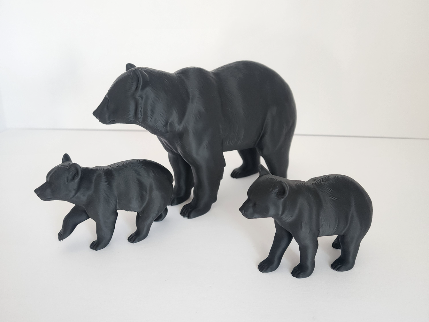 Realistic Black Bear Family