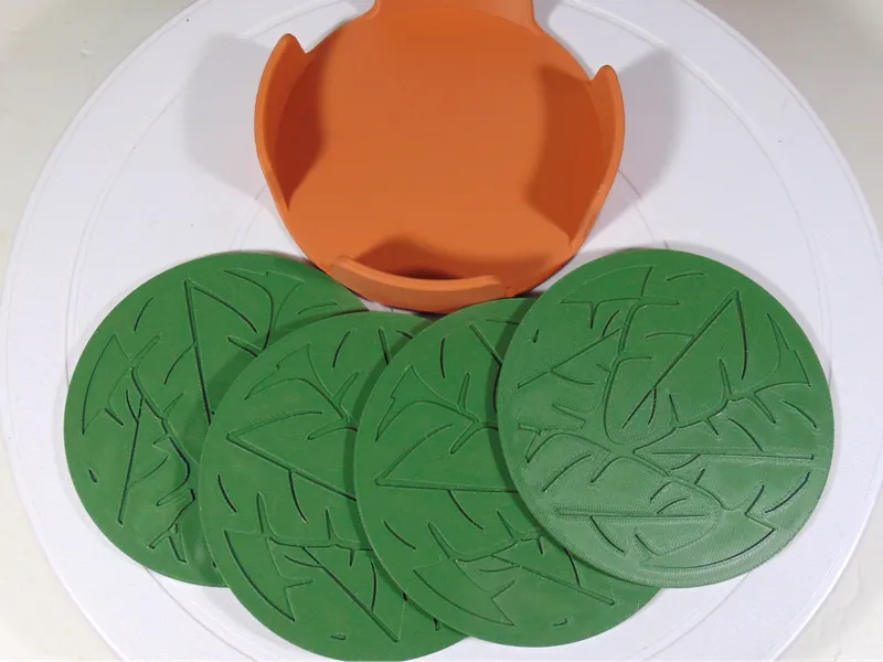 Modern Style Coaster Set Palm Leaf 100mm