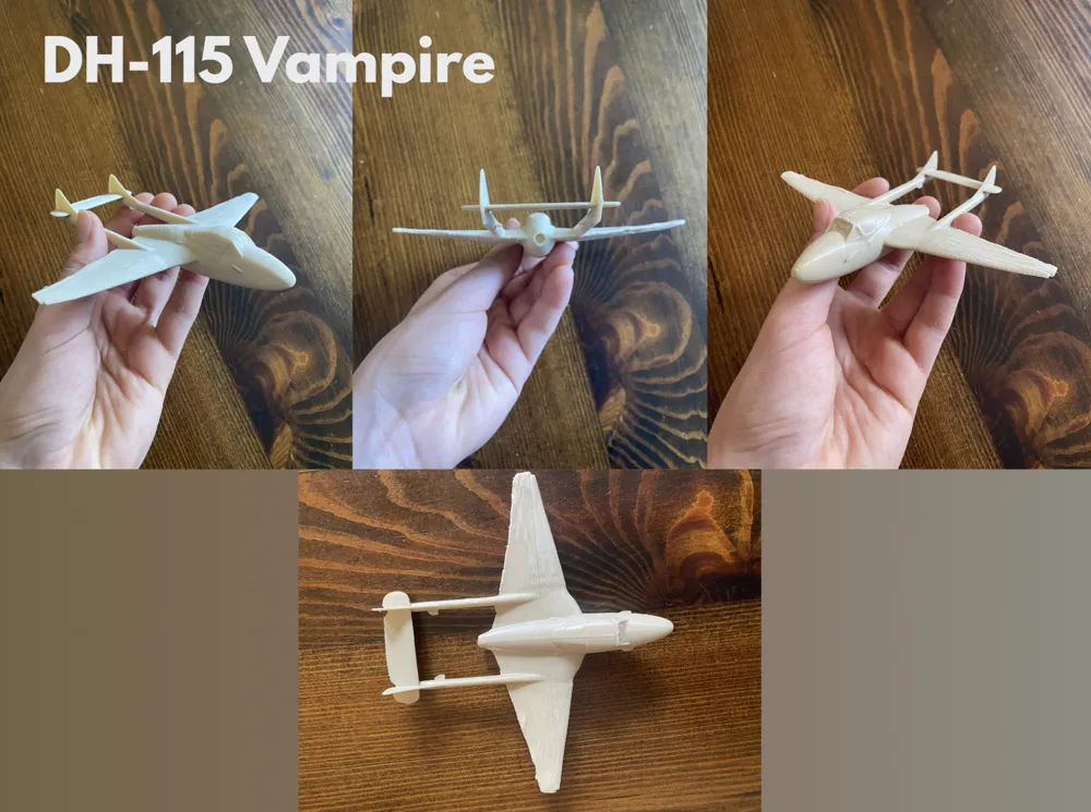 DH-115 Vampire - Aircraft Model - Free 3D Print Model - MakerWorld