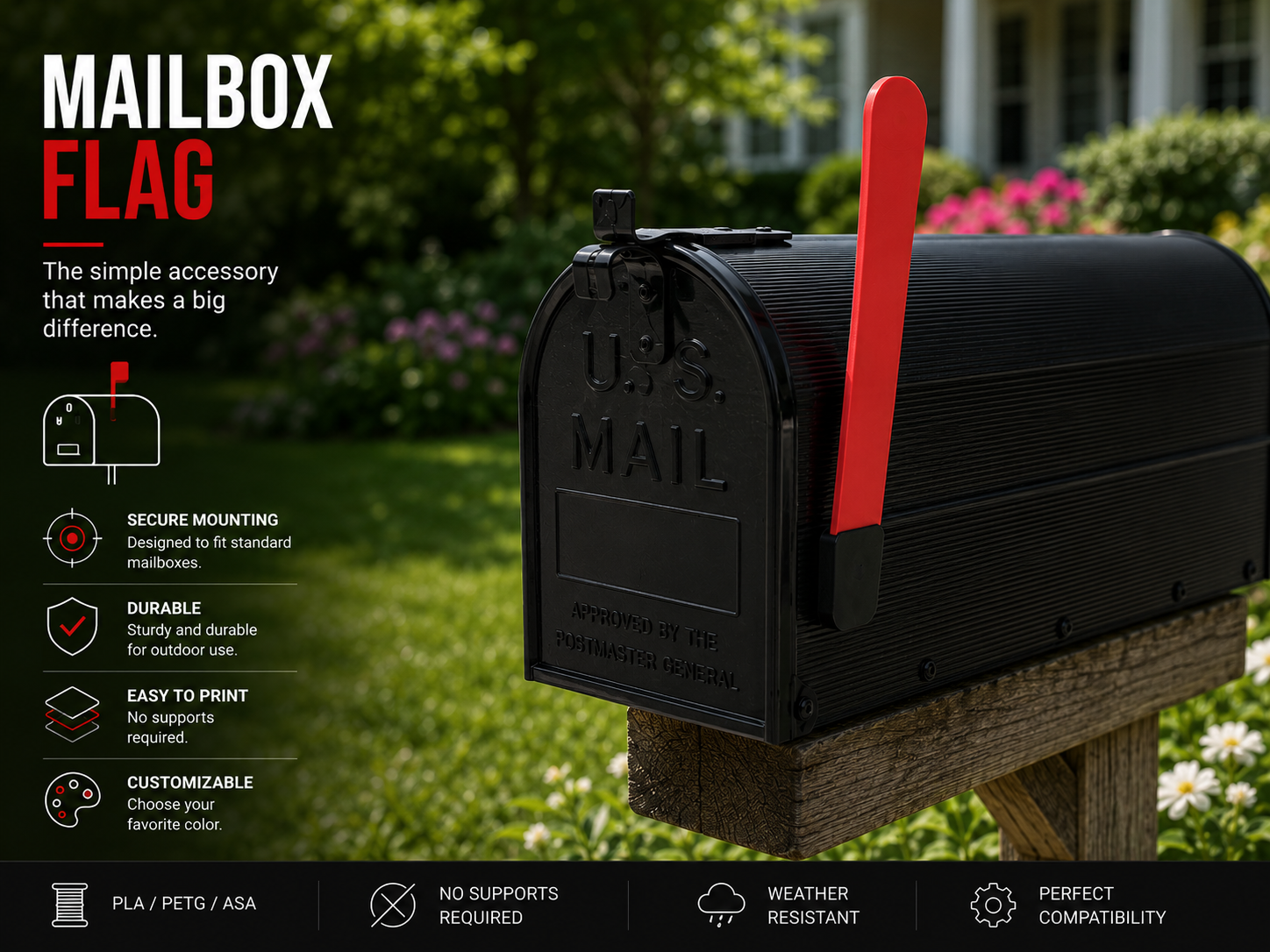Mailbox Flag Replacement – Easy Print, No Supports