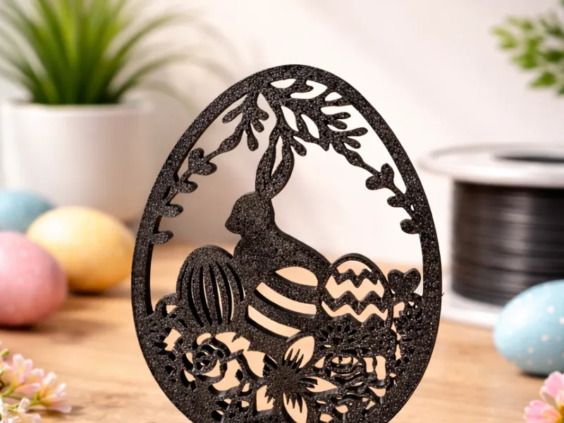 Easter Bunny Egg Silhouette Decoration | 3D Print