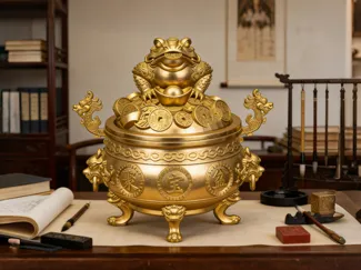 金蟾聚宝龙纹聚宝盆
