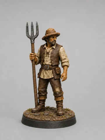 Escenografía en miniatura: Farmer figure DnD Tabletop — vista de referencia 2