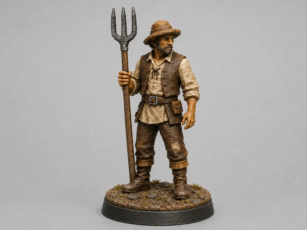 Escenografía en miniatura: Farmer figure DnD Tabletop. Referencia del modelo original.