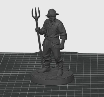 Escenografía en miniatura: Farmer figure DnD Tabletop — vista de referencia 3