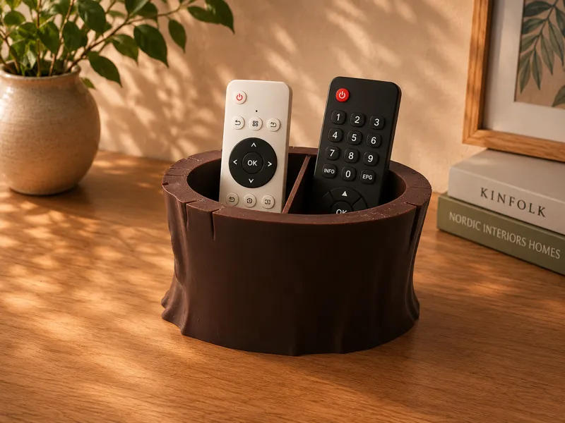 Tree Stump Remote Control Holder 