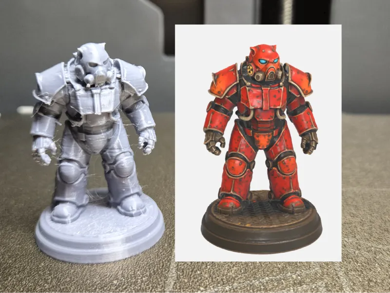 Fallout Hellfire PowerArmor Miniatur 48mm