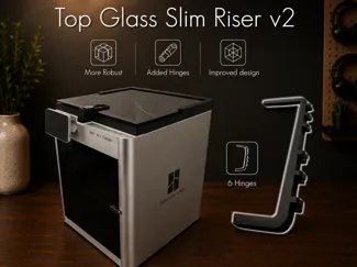 Top Glass Slim Riser v2 - X1C P2S P1P P1S