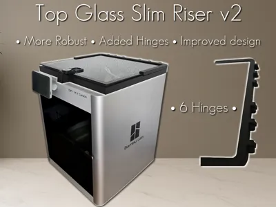 Top Glass Slim Riser v2 - X1C P2S P1P P1S
