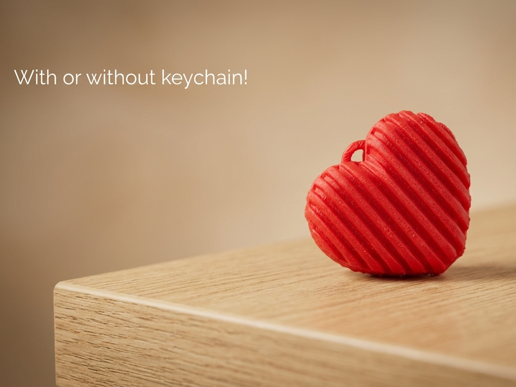 Ribbed Heart Keychain & Decor - Minimalist