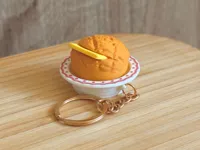 Retro Tea House Plate - Keychain Version