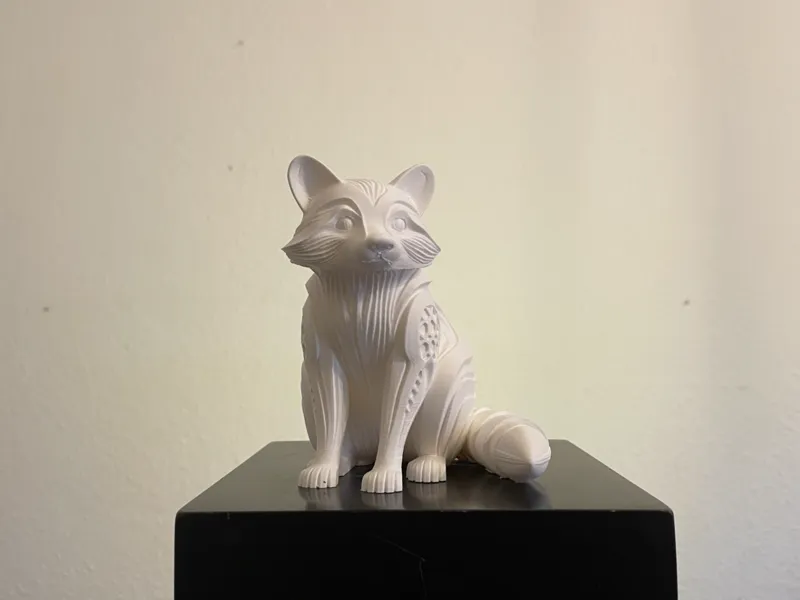 Waschbär, Hexa Skulptur